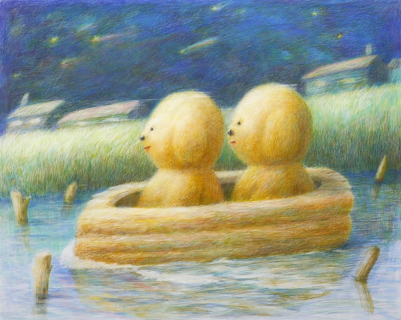 Yuhara Yasuhito_Night Cruising _2024_色鉛筆  紙 Color Pencil on Paper_72.7 × 91 cm - 88  × 106.3 cm (含框).JPG