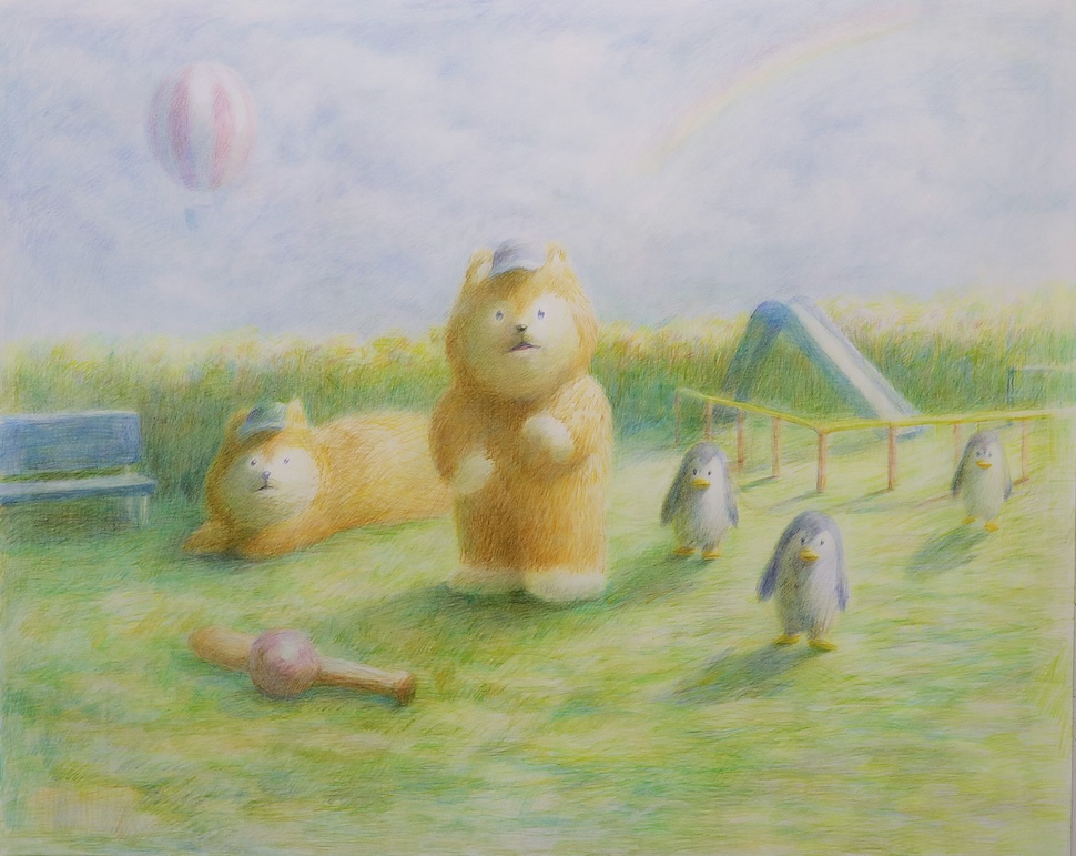 Yuhara Yasuhito_In the Park _2024_色鉛筆  紙本 Color Pencil on Paper_72.7 × 91 cm - 88  × 106.3 cm (含框).JPG